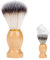 Blaireau de Rasage à Manche en Bois Massif, Blaireau de Rasage Synthétique, Blaireau de Rasage, Brosse de Rasage avec Manche en Bois, Convient au Nettoyage de la Barbe du Visage des Hommes,11CM