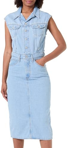 Levi's Women's Iconic Sleeveless Dress Casual Dress, Wrapped in Blue, L