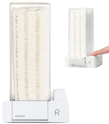 Wedhapy Distributeur Automatique de Cotons-tiges Anti-poussière avec Fond antidérapant pour Retirer Les Ongles Fixation Murale boîte de Rangement pour Cotons-tiges (avec Coton et Autocollant)