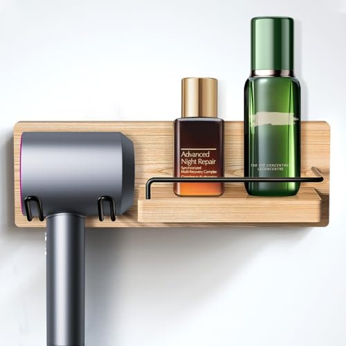 Hair Dryer Holder Bathroom Organizer: Hot Curling Iron Tools Blow Dryer Stand Wall Mounted - Under Sink Vanity Countertop Storage Hanging Rack - Restroom Room Cabinet Toilet Accessory Shelf