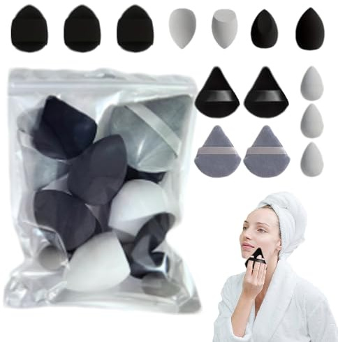 Sminkblandningssats – makeup-svampar, foundationsapplikator och svept | skum utan latex, rundade och kanter, torkstruktur med förvaringsväska för användning