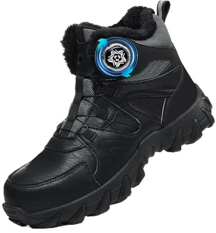 COOU Botas de Seguridad para Hombre Mujer Invierno Antideslizante Zapatos de Seguridad Altas Botas de Trabajo Punta de Acero Zapatillas de Seguridad Ligeras C13/Negro 44