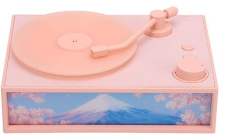 OEBUAFI Retro Bluetooth Speaker Ambient Light Aromatherapy Phonograph Style USB Speaker for Home ABS 7.1x5.1x1.8in (Pinkish)
