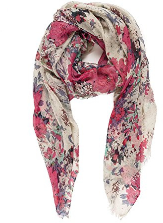 MELIFLUOS DESIGNED IN SPAIN Halsdukar Scarf Dam Sjalar Tryckt Spansk Design 100 % Viskos (P077-3), Barcelona Collection 1 – röd blommig, one size