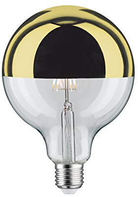 Paulmann 28678 Lampadina LED filamento G125 6,5 Watt lampadina testina a specchio oro 2700 K bianco caldo dimmerabile E27