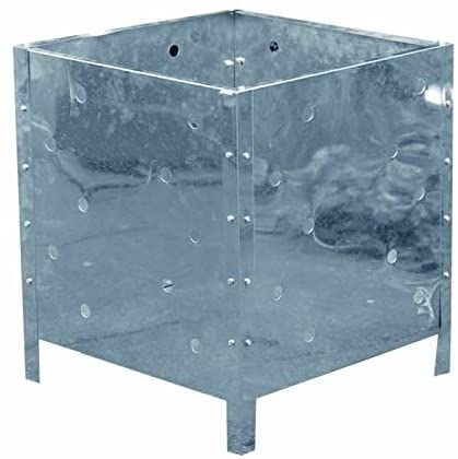 TRTO 1x Square Galvanized Steel Garden Waste Incinerator Fire Bin Useful For Garden and Outdoor