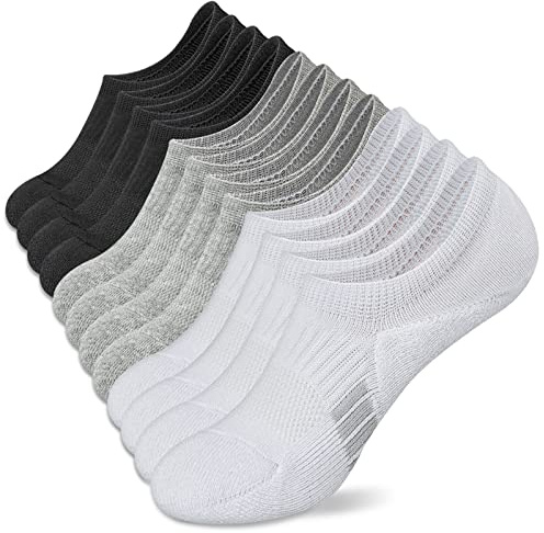 Amutost No Show Socks Womens Athletic Cushion Ankle Footies Low Cut 5-6 Pairs