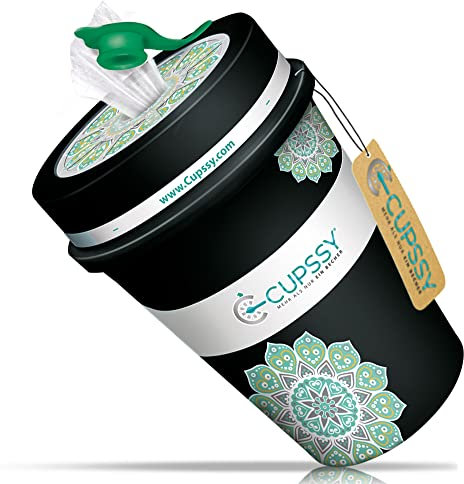 Cupssy Lot de 3 chiffons de nettoyage pour cuir Cup Pour un nettoyage en profondeur et en douceur dans un gobelet en bambou rechargeable avec tampon parfumé (33 chiffons) Fabriqué en Allemagne