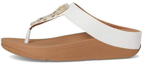 Fitflop Sandali in Pelle con Cristalli Bianchi