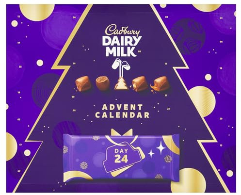 Cadbury Festive Chocolate Advent Calendar, Includes 23 Chocolate Chunks & 1 Bar, Perfect for your Christmas Countdown, 348 g (Pack of 1)