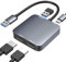 ABLEWE USB 3.0 auf Dual HDMI Adapter mit USB 3.0 Port, HDMI zu USB Audio Video Grafikkonverter Kabel für Laptop Monitor Desktop TV, kompatibel mit Mac OS, Windows