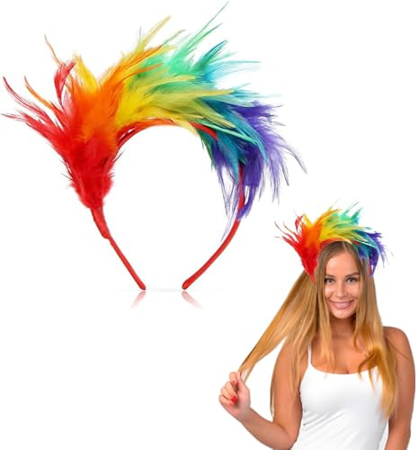 Bandeau Plumes, Années 1920 Fascinateur Plumes pour Femmes, Bandeau à Plumes Coiffe, Bandeaux à Plumes Colorées, Accessoires Pour Carnaval Cheveux Pour Fête, Vacances, Bal De Promo
