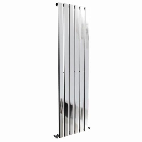 Lynwood Radiador vertical de una sola columna cromada oscura, perfecto para dormitorio, cocina y sala de estar, radiadores modernos de calefacción central, 1600 mm x 452 mm