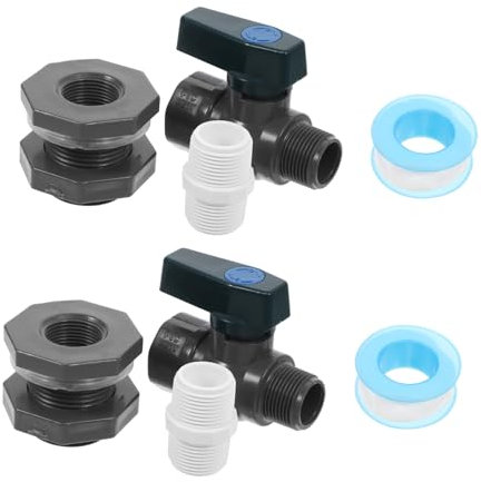 TOYANDONA 2set PVC Rain Spigot Kit Adapter for Water Tanks Garden Use Diverter Kit Connects Rain Barrels to Tub Pool Barrel Adapter