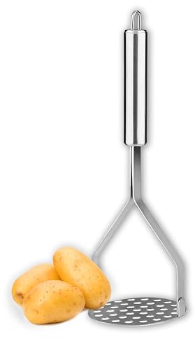 IPEA Schiacciapatate in Acciaio Inox Professionale per Schiacciare Patate, Verdura e Frutta - Design Slim - Impugnatura Ergonimica - Utensile Manuale per Purè di Patate e Pressa di Ortaggi ed Alimenti