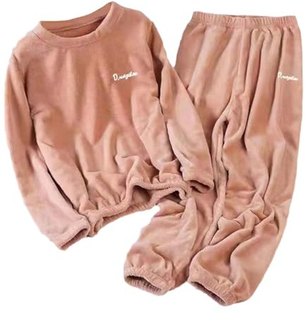 2025 - Set pigiama invernale in pile corallo taglie forti da donna, biancheria da notte in flanella spessa, biancheria da letto calda per coppie, da uomo, per interni ed esterni, leggings bootcut da