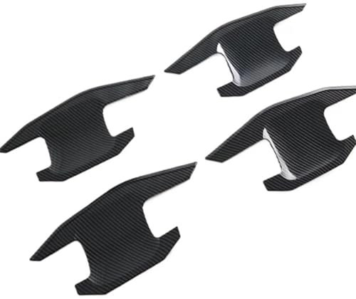 ZHINUAN Garniture de cavité de tasse de couvercle de bol de poignée de porte Convient for Ford, Bronco 2024 2025, accessoires de voiture, garniture de moulage en Fiber de carbone Protection de cuvette