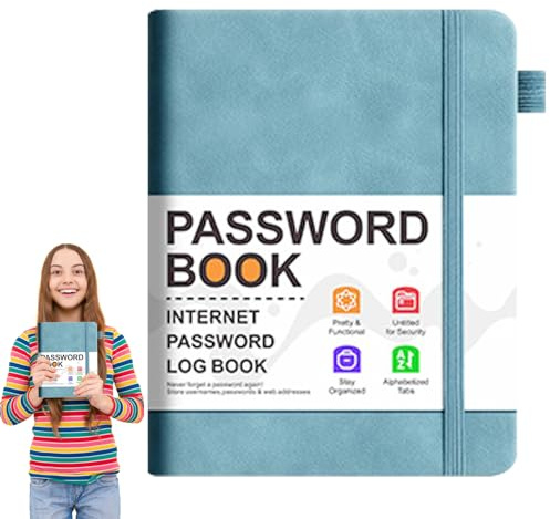 Libro organizador de contraseñas: guardián alfabético 0,39, cuaderno de direcciones de bolsillo, registro de inicio de sesión en computadora con separadores de pestañas | Nota conveniente para almacen