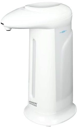 Dispenser automatico di sapone liquido con sensore di movimento a infrarossi, erogazione automatica sapone con led di funzionamento, erogatore di sapone a batterie in ABS bianco, dosasapone da 460ml