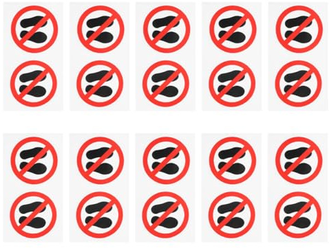 Ipetboom 20 pièces Lot de Autocollants Sécurité No Step Étiquettes Adhésives Avertissement pour Zones Interdites Panneaux Signalisation Résistants pour Ateliers et Usines