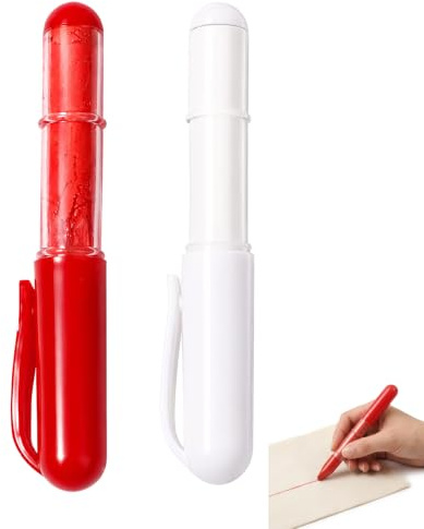QhgPnt Tailors Chalk Pencil Set for Fabric, Fabric Markers for Sewing Tailors Chalk White, Erasable and Easy to Use, Two Refillable Tailors Chalks Pencils White and Red