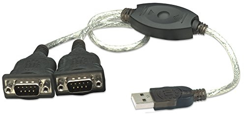 Manhattan USB auf Seriell-Konverter ( zum Anschluss von zwei seriellen Geräten an einen USB-Port, Prolific PL-2303RA-Chipsatz, 0,45 m ) DB9-Port 174947