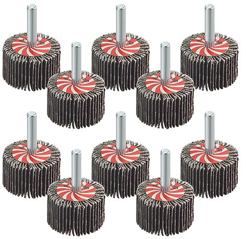 TOVOT 10 Pièces 40×25MM Roues à lamelles coniques Roues à lamelles pour outils rotatifs avec tige de 6mm