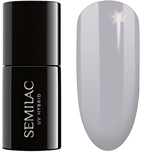 SEMILAC Grey Gel Nail Polish. 100% Odourless, Long Lasting & Easy To Apply. UV/LED Gel Nail Varnish For Manicure & Pedicure At Home Or Salon 7ml - 205 Blue Grey.