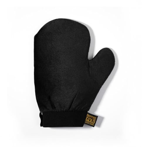 Dripping Gold Luxury Tanning Mitt - Double-Sided Velvet Self Tan Applicator, Waterproof Lining, Streak-Free Finish