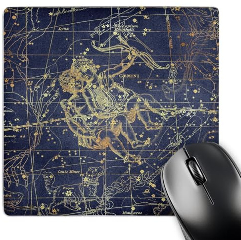3dRose Vintage Star Map. Zodiac Constellation of Gemini or Twins - Mouse Pads (mp_353942_1)
