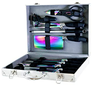 Pradel Excellence - PCOT001004 - Mallette Couteaux 12 Pièces - Lames Inox Revêtement Titane - Manches Polypropylène Soft-Touch - Coutellerie Essentiels - 1,99 kg