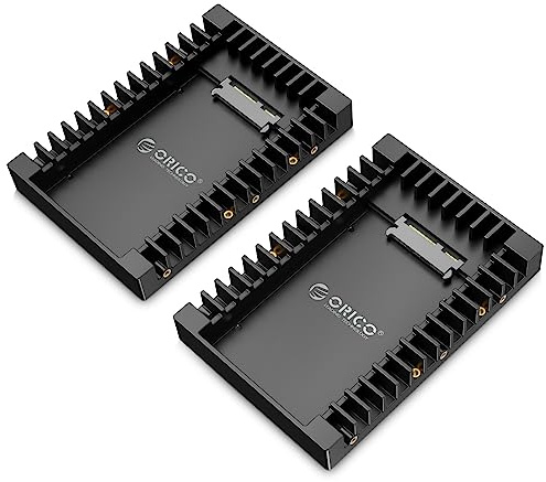 [2Packs]ORICO 2.5 SSD SATA to 3.5 Hard Drive Adapter Internal Drive Bay Converter Mounting Bracket Caddy Tray for 7 / 9.5 / 12.5mm 2.5 inch HDD / SSD with SATA III Interface(1125SS-2)