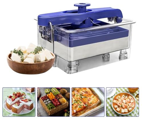 Kensbro Prensa de tofu, de plástico para manualidades, con impresión de plumas, juego de prensas caseras con 2 moldes de tofu, exprimidor de queso, tofu para tofu sólido/extra sólido, herramienta de