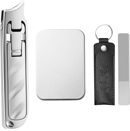 Kit de manicura de viaje, kit de corte de uñas - Kit de aseo de uñas de acero inoxidable con archivo de corte,Tijeras de cabeza de dedo ultra delgadas de acero inoxidable para