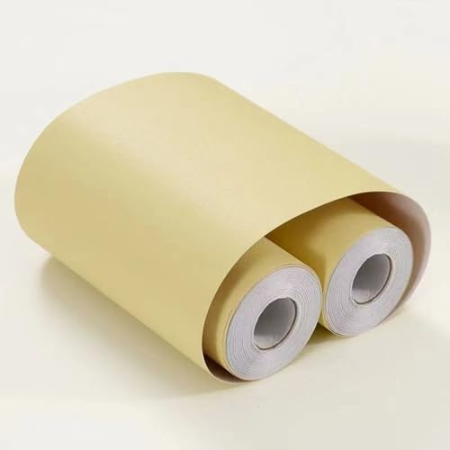 VisitRyl Light Yellow self Adhesive Wallpaper Border wall Tiles Decorative, Peel and Stick wall Border Bathroom Stickers Light Yellow Frosted Finish 15cm X 1000cm