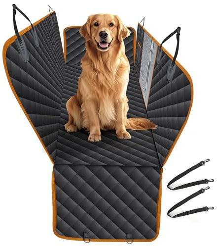 SUPERWSLING Housse Voiture Chien Imperméable avec Fenêtre Maille, Protection Voiture Chien Siège Arrière, Protege Siège Voiture Chien Antidérapant, Facile à Installer et Nettoyer