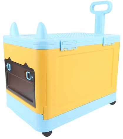 Jiawu Coffre à Jouets Pliable avec roulettes, Organisateur de Rangement de Jouets Robuste pour L'organisation de la Chambre d'enfants, fabriqué en Plastique Résistant aux Chocs, Idéal pour Le (Bleu