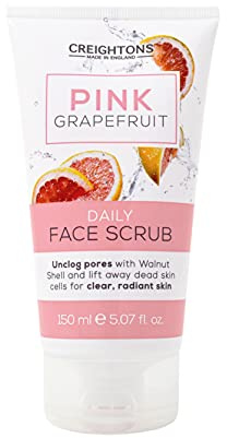 Creightons Pink Grapefruit Daily Face Scrub (150ml) - Unclog pores with Walnut Shell and lift away dead skin cells for clear, radiant skin. Dermatologically tested.