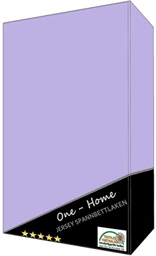 one-home Spannbettlaken Spannbetttuch Flieder 140x200 cm - 160x200 cm Jersey Baumwolle