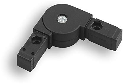 1 connecteur de tuyau carré articulé plastique/polyamide noir (30x30x2,0mm / angle 45-200°, 2 broches)