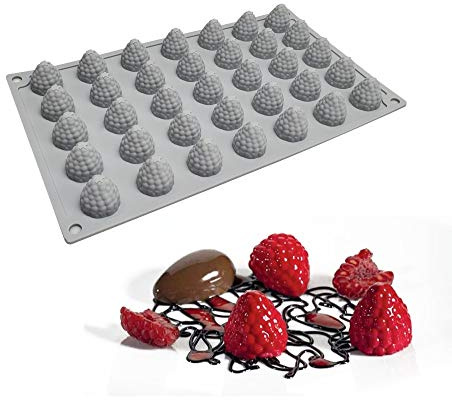 XiaoShenLu Stampo cioccolatini per Cioccolato Torta Gelatina Cubetti di Ghiaccio, 35 fori lampone
