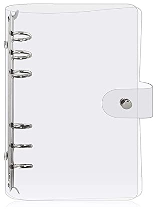 Umisu - Carpeta, de PVC, flexible, transparente, cubierta protectora, para cuaderno de notas, clasificador, con 6 agujeros, reutilizable, A5/A6/A7, para hojas sueltas (A6)