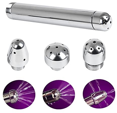 DODUOS 4Pcs analdusche Einlauf Dusche Winkel Zauberstab, Enema Dusche Anal Vaginal Dusche - Aluminiumlegierung Einlauf Analdusche mit 3 Duschköpfe für Frauen herr und Männer Klistier Wasser Dusche