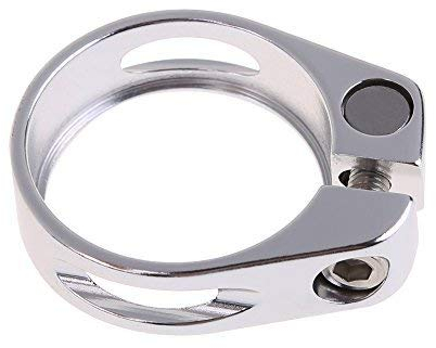 pulabo Sattelstützenklemme, Fahrradsattelstütze, Sattelklemme aus Aluminiumlegierung, 31,8 mm, silberfarben, passend für 27,2 mm Sattelstütze, nützlich und praktisch