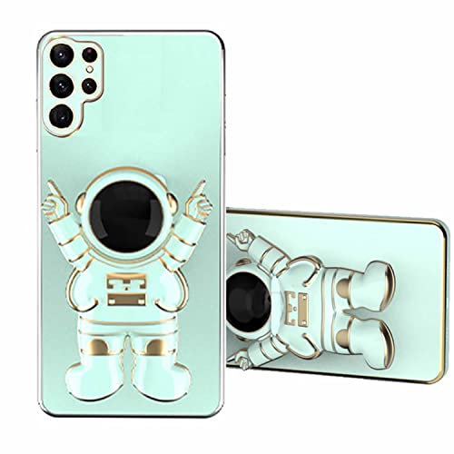 Didan pour Samsung Galaxy A33 5G Main Astronaute Invisible Béquille Coque,Ultra Mince Placage Astronaute Pliant Supporter Antichocs Silicone Flexible Coque Housse Étui de Potection