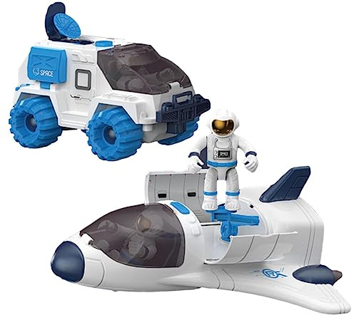 Rianpesn Jouets spatiaux pour Tout-Petits | Vaisseau Spatial et Voiture inoffensifs pour Tout-Petits de 3 à 5 Ans - Fusée à Piles et véhicule Jouet pour Filles garçons Tout-Petits