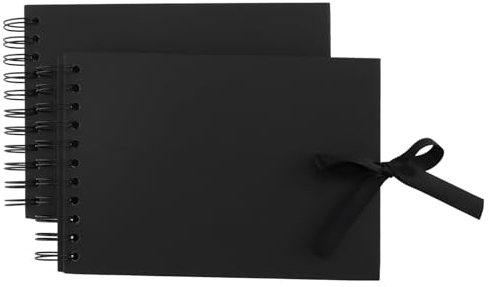 CHEUKYIU 2 Stück A5 Fotoalbum mit 30 Schwarzen Seiten, 21,5x15cm Fotoalbum zum Selbstgestalten, Fotobuch, Spiralalbum Scrapbook aLbum für Abschluss Geschenk, Geburtstagsgeschenk, Hochzeitstagsgeschenk