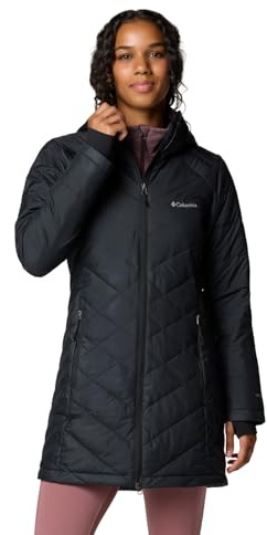 Columbia Heavenly Long Hooded Jacket, Piumino Con Cappuccio Donna, Nero, L