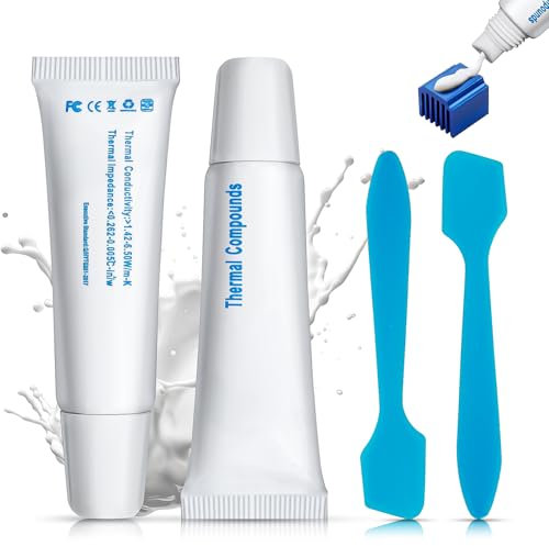 Thermal Paste, Pasta Termica pc, pasta termica CPU Alte Prestazioni, Alta Conduttività Termica, Adatto per Stampanti 3D, CPU, Componenti Elettronici, ecc, 25 G*2 Pezzi