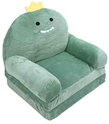 SUPYINI Soffa, flexibel dragkedja, andas, vikbar, barnsoffa, dinosaurieform, söt tecknad för hemmet (2 våningar)